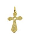 Pingente Crucifixo Efeito Amadeirado Ouro 18k 750