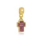 Pingente Crucifixo Italia Rubi - Ouro Amarelo