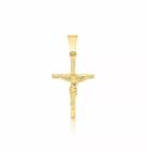 Pingente Crucifixo Jesus Cristo Folheado Ouro 18k