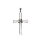 Pingente Crucifixo Madreperola 5cm Prata 925