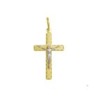 Pingente Cruz 25Mm C/ Cristo Borda Diamantada (Ródio)