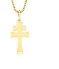 Pingente Cruz Ouro18 Kilates Maciço Peso 2.40 Gramas 25 mm Caravaca Religião