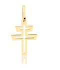 Pingente Cruz Ouro18 Kilates Maciço Peso 2.45 Gramas 25 mm Caravaca