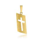 Pingente De Ouro 18k PLaca Crucifixo