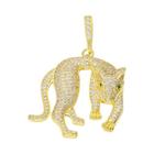 Pingente de Pantera, Leão e Leopardo Banhado a Ouro 18k com Zircônia - Para Joias DIY