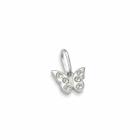 Pingente De Prata Borboleta 10X7.5mm Com Pedras Cristal