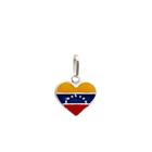 Pingente De Prata Coração 12mm Bandeira Venezuela Com Resina