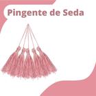 Pingente De Seda Tassel - Franja - Rosa - Com 100 Unidades - Nybc