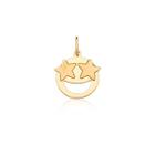 Pingente Emoji Super Animado Olhos De Estrela Ouro 18k