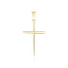 Pingente Fino Crucifixo Agulha Masculino Banhado a Ouro 18k