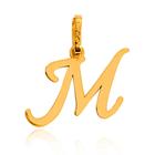 Pingente Letra M Manuscrito 15mm Ouro 18k 750