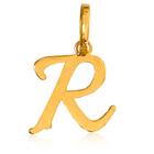 Pingente Letra R Manuscrito Ouro 18k 750