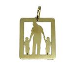 Pingente Medalha Pai e Filhos Ouro 18k 750