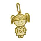 Pingente Menina Filha Fosca Ouro 18k