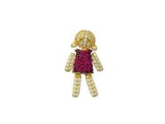 Pingente Menina Pedras Zircônia Rosa Ouro 18k Ishizaki - 2.46