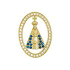 Pingente Nossa Senhora Aparecida Com Zircnia Azul E Cristal