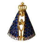 Pingente Nossa Senhora Aparecida Zirconia Passante Ouro 18k