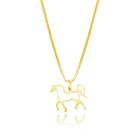 Pingente Ouro 18k Cavalo Country Vazado Liso Espelhado G287