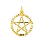 Pingente Pentagrama Ouro 18k Estrela 5 Pontos Wicca 27mm K280