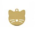 Pingente Pet Gato Ouro 18 k Peso 0.50 Grama 10 mm