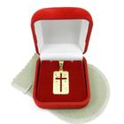 Pingente Placa Cruz Vada 25Mm Folheada Ouro Pi108