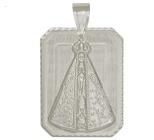 Pingente prata placa nossa senhora aparecida