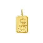 Pingente Prosperidade Ideograma Chines Ouro 18K FDPK130