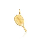 Pingente Raquete Tênis Tenista Beach Tennis Em Ouro 18k 23mm