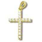 Pingente Religioso Cruz Crucifixo Zircônia Ouro 18k P185