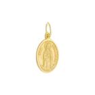 Pingente Santa Edwiges Oval Ouro Amarelo 18 Kl