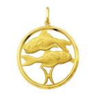 Pingente Signo do Zodíaco Peixes Ouro 18K Grande K440