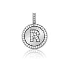 Pingente Sterling Silver Micro Pave Circle R com corrente