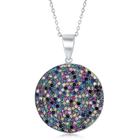 Pingente Sterling Silver Round Multi-Color CZ