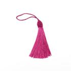 Pingente Tassel 9cm Rosa Pink Franja de Seda - 2 unidades