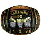 Pingometro Placa Barril Deitado Cantinho Churrasco 3 Copos