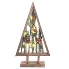 Pinheiro de Natal Madeira e Pinhas Led 1un 42x22x7cm 1108031