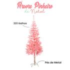 Pinheiro Rosa Árvore de Natal 180cm Pés Metal 320 Galhos