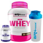 Pink Whey Protein 2kg + PREMIUM Creatina 300g + Coqueteleira - BRN Foods