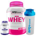 Pink Whey Protein 2kg + PREMIUM Creatina 300g + Coqueteleira - BRN Foods