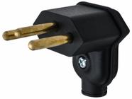 Pino conector macho 90 graus para extensao 10a 2p + t preto 13085 margirius