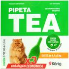 Pipeta Tea 1,0 ml Antiparasitário Contra Pulgas P/ Gatos de 4,1 até 8 Kg C/ 3 unid. Kit C/ 10 Cxs