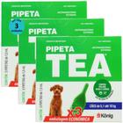 Pipeta Tea 1,3 ml Antiparasitário Contra Pulgas P/ Cães de 5,1até 10Kg C/ 3 unid. Kit C/ 3 Cxs