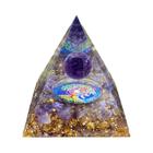 Pirâmide de Orgonite Ametista 6cm - Reiki, Cura e Decoração para Casa