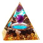 Pirâmide Orgonite Transmutação - Turmalina Negra E Ametista