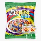 Pirulito Psicodélico Vermelho e Amarelo Flopito Twist - 400g - Florestal