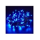 Pisca 100 LEDs Azul 8 Funções Fio Verde 10M 127V Decoração Enfeite Natal 15105