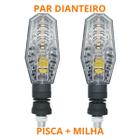 Pisca led amarelo + milha-parafuso moto par (dianteiro) setas stallion farol auxiliar