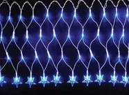 Pisca pisca rede 120 lâmpadas azul 3mx60cm com estrelas fio branco