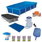 Piscina 3000 L Capa Forro Filtro 110v Peneira Avaliador Ph/Cloro Flutuador Cloro Kit