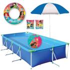 Piscina 6200l Mor + Guarda Sol + Bola Inflavel + Boias Princesas Kit